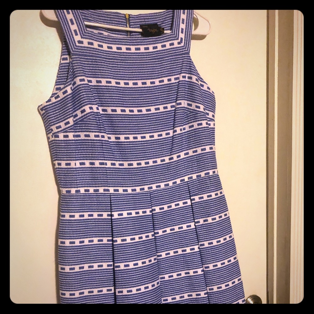 Just Taylor Blue and White Dress